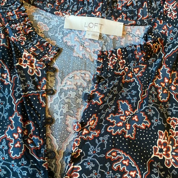 Loft Split Neck Peasant Dress - Picture 6 of 9